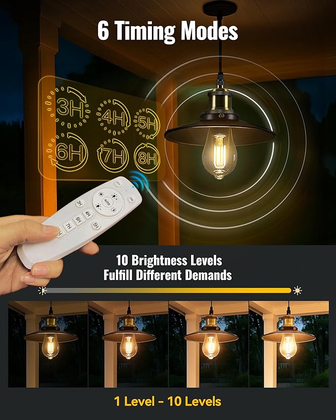 Solar Pendant Light Indoor Outdoor, 1000LM Solar Shed Light IP65 Waterproof