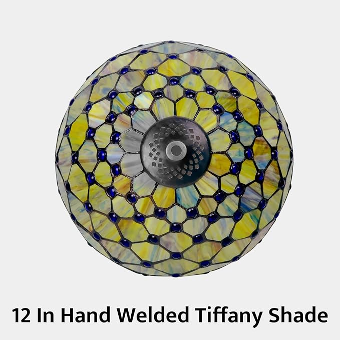 Tiffany Lamp Gradient Green Stained Glass Table Lamp Desk Bedside Reading Light