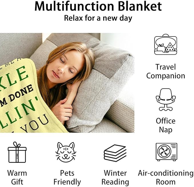 Pickle Throw Blanket for Baby - 30x40 Inches Lap Size - Soft Fluffy Cozy Blankets Gift - Beige Novelty Blanket Throws for Couch, Work