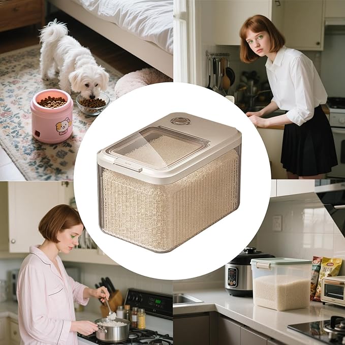 Dog Food Storage Container - Sealed Container for Dog Food | Treat Dispenser for Soybean Flour, Cereal, Rabbit, Barn, Garage, Durable Air-Tight Bin for Dry Goods and Pantry Organization