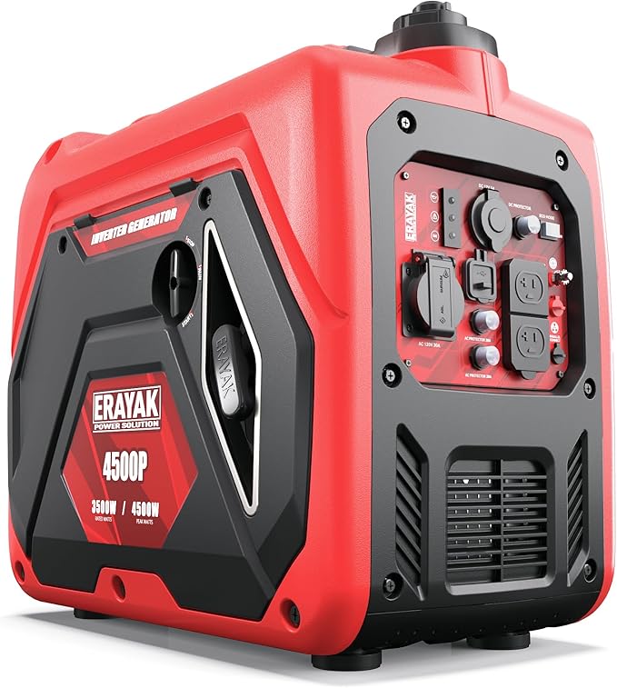 ERAYAK 4500W Portable Inverter Generator for Home Use, Super Quiet Small Generator for Camping Outdoor Emergency Power Backup, Gas Powered Engine, ECO Mode, EPA Compliant