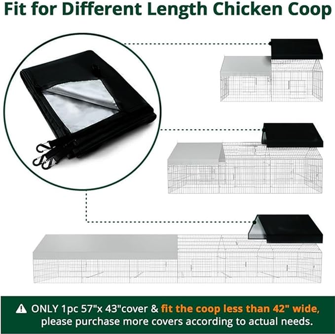 Poultry Fence Breeding Cage Cover - Heavy Duty Chicken Enclosure Protector, Waterproof Dust Shield | Multi-Purpose Chicken Coop Tarp Cover Waterproof, Warm Ventilated Barrier for Hen Coop, Rabbit Hutc