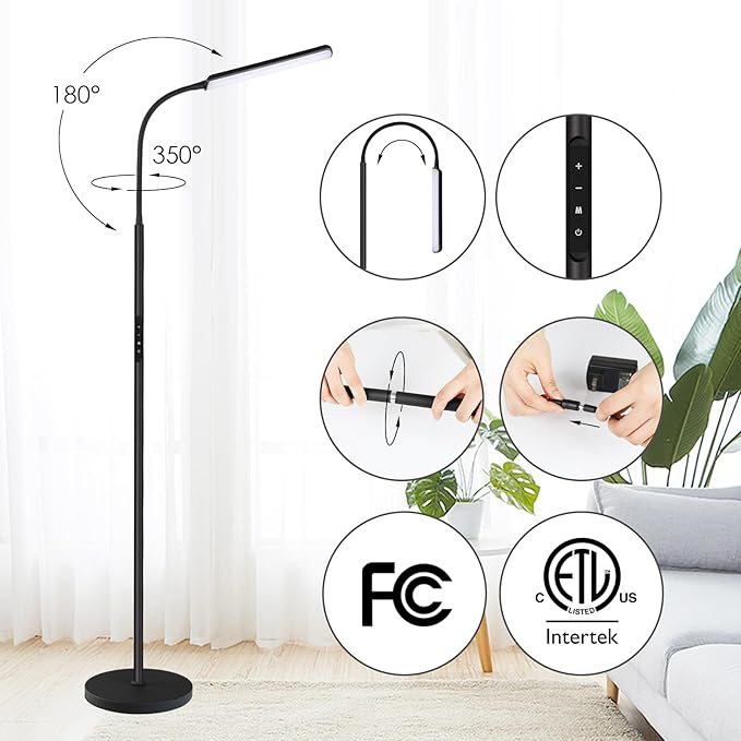 Dimunt LED Floor Lamp, Bright 15W Floor Lamps