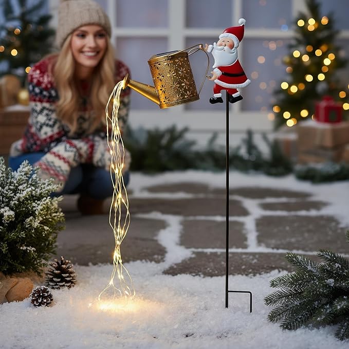 Santa Claus LED Lights, Solar Retro Christmas Decor, Outdoor Holiday