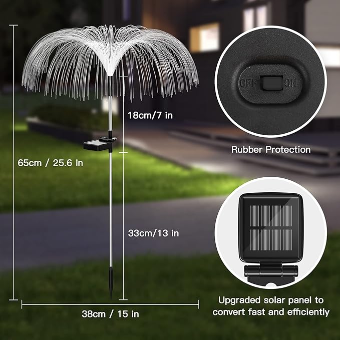 Vosaro Solar Flower Lights Outdoor Garden Decorations Waterproof, Solar Yard