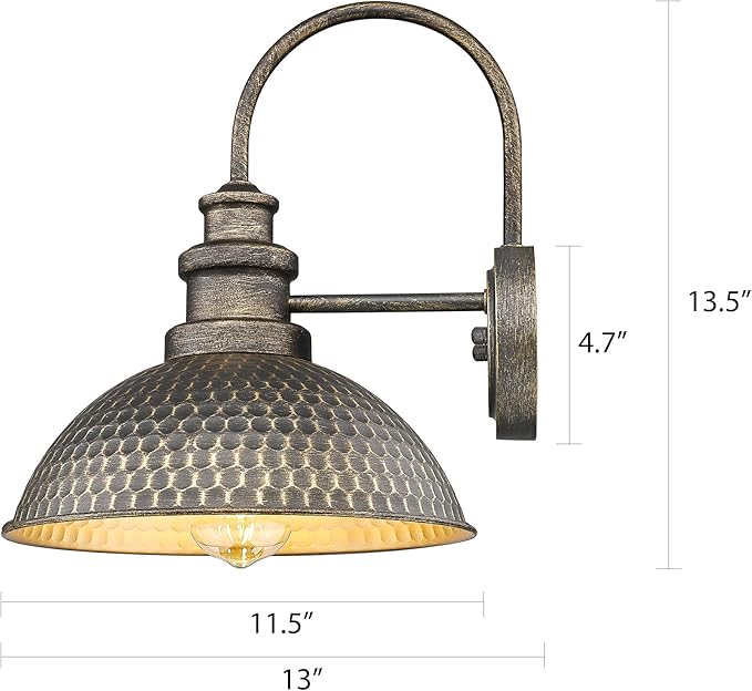 Casia Farmhouse Barn Lights, Rustic Outside Wall Sconce, Exterior Outdoor
