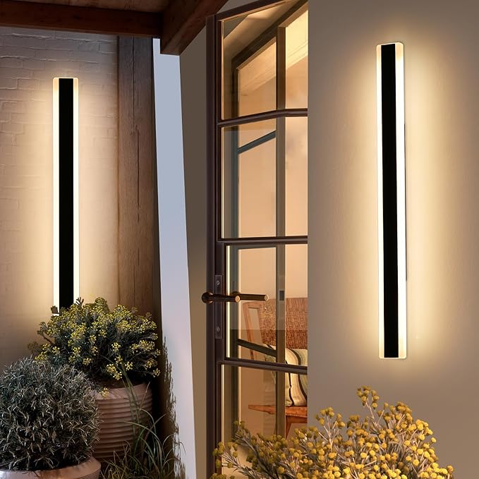Mikeru 2Pack 57inch Outdoor Wall Light Fixtures, 3000/4500/6000K 3 Color Modern
