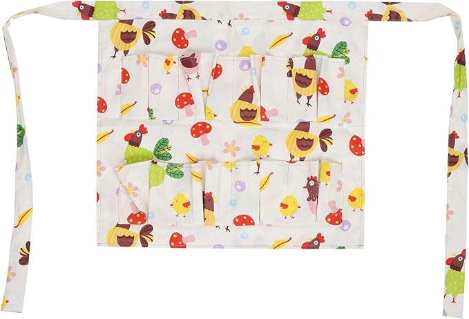 Qiilu Durable Canvas Egg Collecting Apron with Multiple Pockets for Gathering and Holding Chicken Eggs