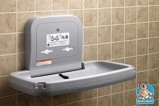 Koala Kare Horizontal Wall Mounted Baby Changing Station, Gray (KB200-01SS)