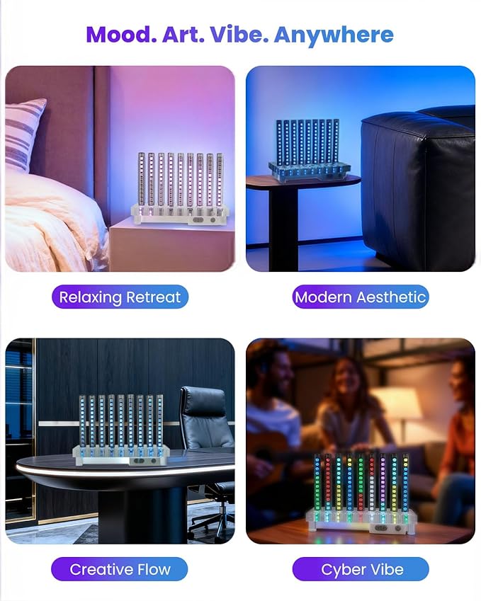 Nobiggie 9-Tube RGB Ambient Lighting Lamp, Artistic LED Mood Light