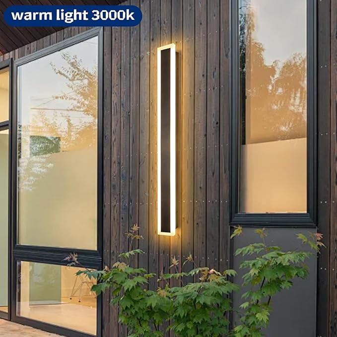 59inch 2 Pack Modern Outdoor Wall Sconce 3000K LED Outdoor Wall Lights IP65