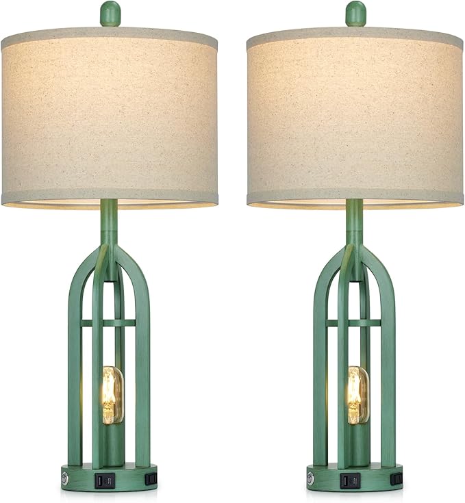 27" Tall Vintage Table Lamp Set of 2