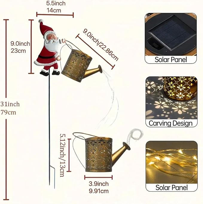 Santa Claus LED Lights, Solar Retro Christmas Decor, Outdoor Holiday