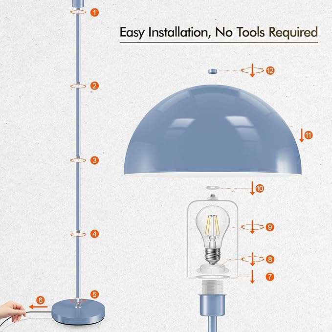 Floor Lamp, Industrial Blue Floor Lamps