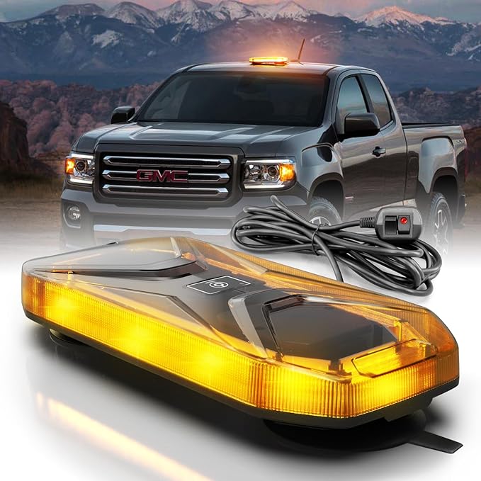 Agrieyes Magnetic Strobe Light for Trucks, 68 LED Amber Emergency Light Bar for