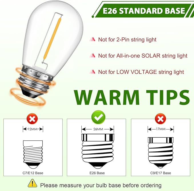 LED S14 Replacement Light Bulbs