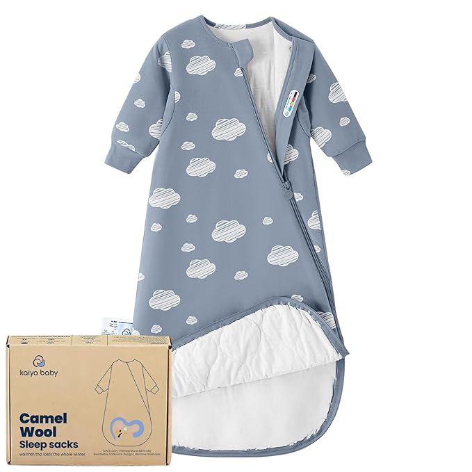 Unisex Sleeping Bag for Babies and Toddlers 1.0 Tog Sleep Sack 0-6 Months, Newborn Sleep Sack, Wearable Blanket Baby, One Piece Long Sleeves, Gifts for Baby