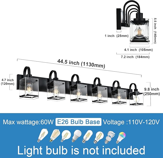 6 Light Bathroom Vanity Lights Fixtures