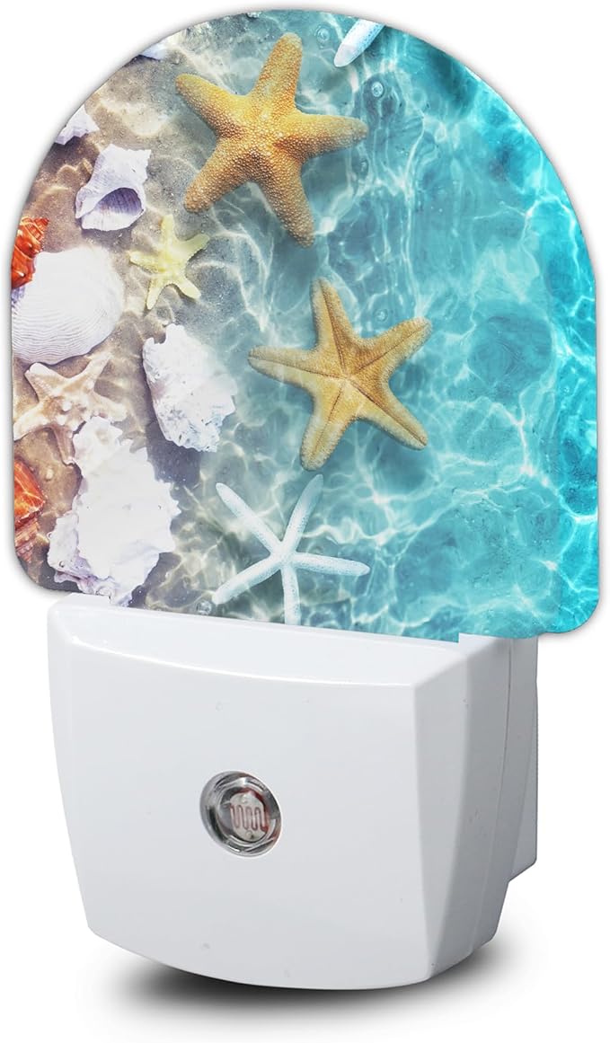 Seashell Starfish Night Light, Beach Night Light Plug into Wall