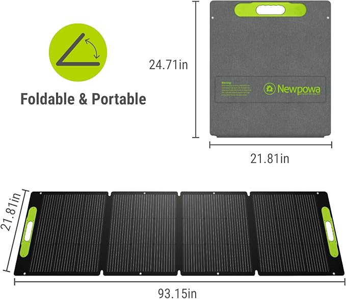 Newpowa 200W Portable Solar Panel Kit with Adjustable Kickstand Case,200Watt 12Volt Foldable Panel+20A MPPT Controller+20FT Controller Cable+20ft 12AWG