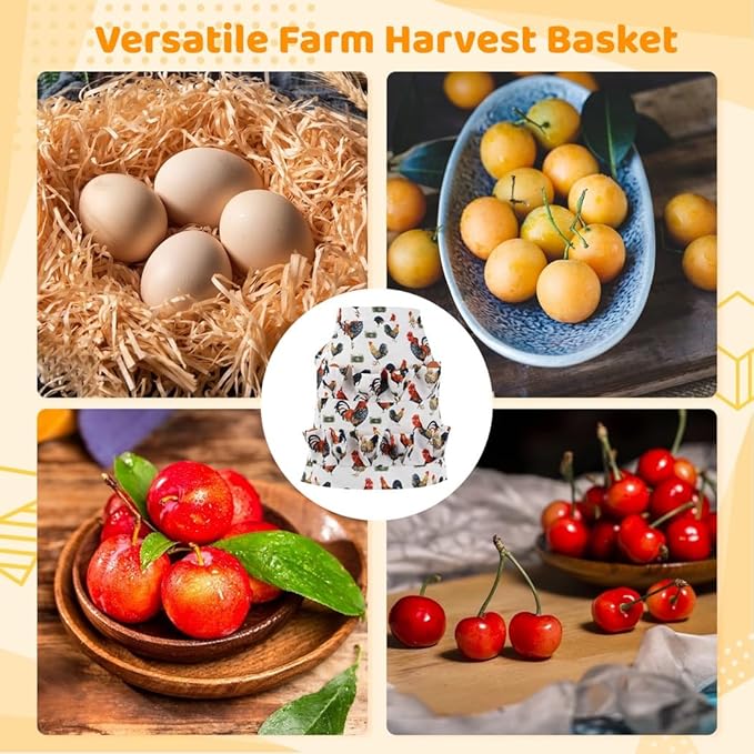 Egg Gathering Apron With 12 Pockets, Canvas Egg Carrier Apron For Chicken, Duck, Goose Eggs, Unisex Adult Kitchen Workwear