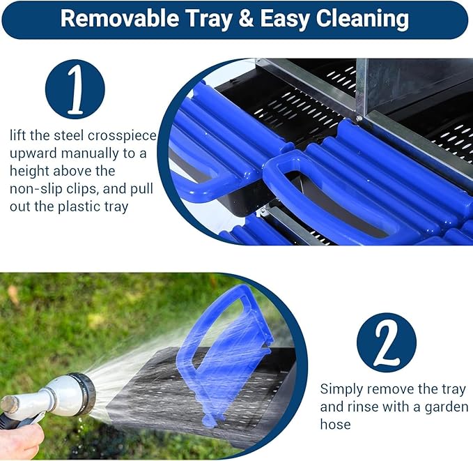 Chicken Nesting Box, 8 Hole 2 Layer Hen Nest Boxes with Legs, Roll-Away Egg Collection System with Ventilation Holes，Rustproof Plastic Tray & Keyhole Mounting, Chicken Laying Box