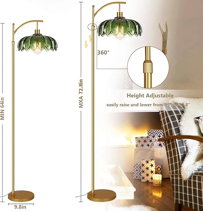 Gold Floor Lamp for Living Room Bedroom