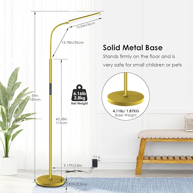 Dimunt LED Floor Lamp, Bright 15W Floor Lamps