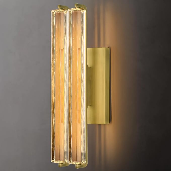 Crystal Wall Sconce, Modern Double Sconce Wall Lighting, Upgrated K9 Crystal