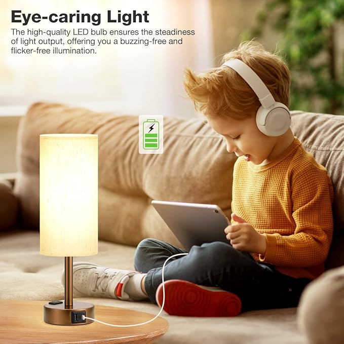 Brown Bedside Table Lamp for Bedroom