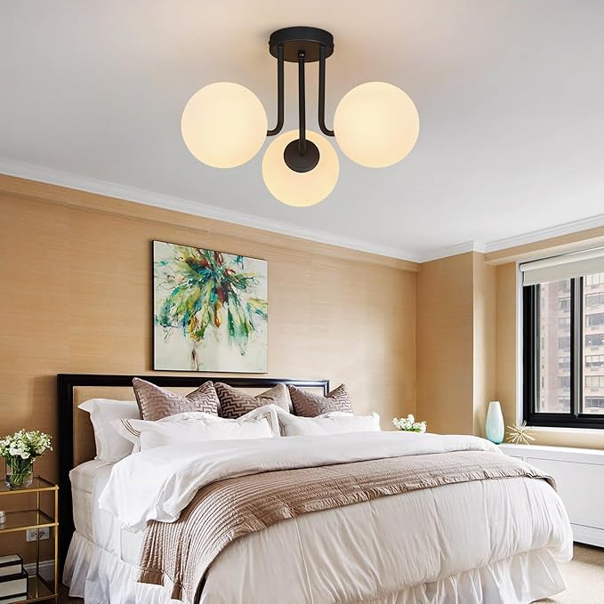 3-Light Modern Black Ceiling Light