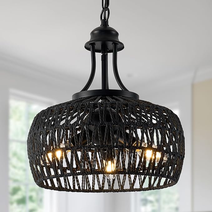Farmhouse Chandeliers for Dining Room, 3-Light Rustic Ceiling Fixture