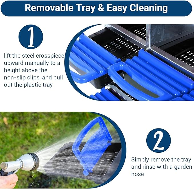 Chicken Nesting Box, 8 Hole 2 Layer Hen Nest Boxes, Roll-Away Egg Collection System with Ventilation Holes，Rustproof Plastic Tray & Keyhole Mounting, Chicken Laying Box