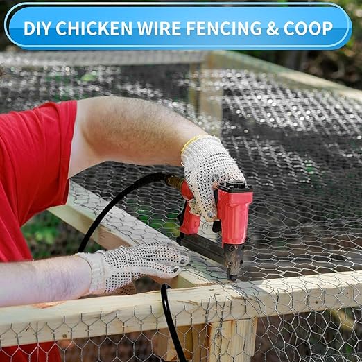 1/2 Inch Black Wire Mesh Roll - 12'' x 50' Chicken Wire Fence, 20 Gauge Hardware Cloth Poultry Netting for Garden/Animal Barrier/Rabbit/Floral/Chicken Coop/DIY Projects