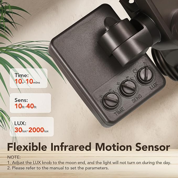 OREiN Motion Sensor Outdoor Lights, 450°Superwide Adjustment Dusk to Dawn