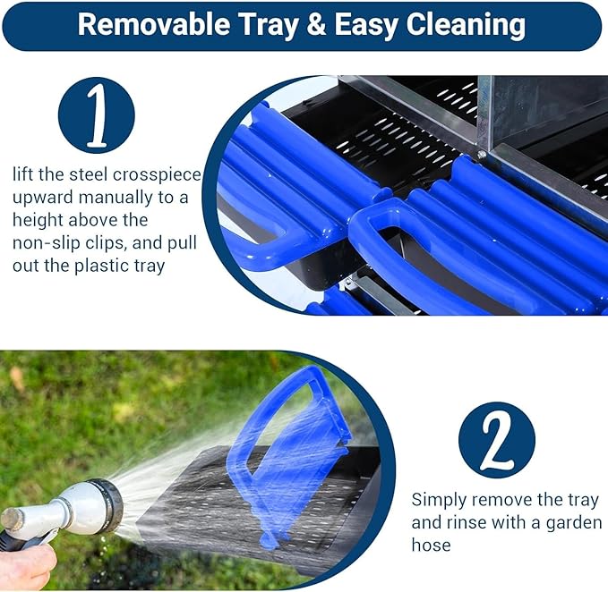 Chicken Nesting Box, 6 Hole 2 Layer Hen Nest Boxes with Legs, Roll-Away Egg Collection System with Ventilation Holes，Rustproof Plastic Tray & Keyhole Mounting, Chicken Laying Box