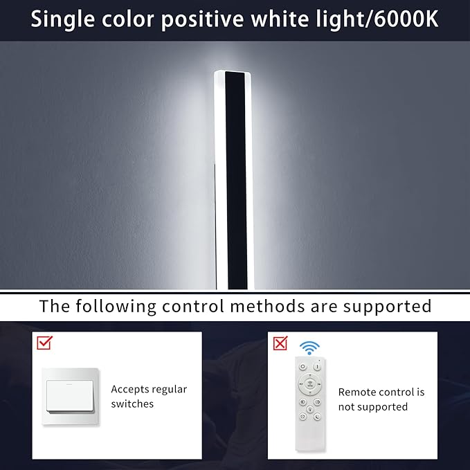 Mikeru 39.3inch Long Led Wall Light, 6000k Cool White Modern Outdoor Wall Light