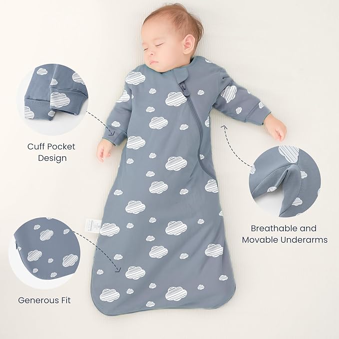 kaiya baby Unisex Sleeping Bag for Babies and Toddlers 2.5 Tog Sleep Sack, Long Sleeve Sleep Sack, Wearable Blanket Baby
