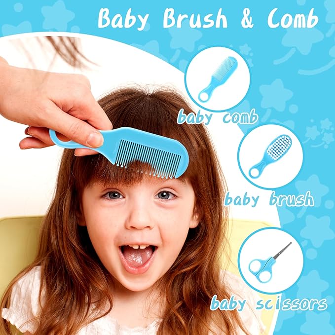 Baby Healthcare and Grooming Kit, Portable Baby Safety Care Set, Baby Essentials kit for Newborn (Blue 13 in 1)