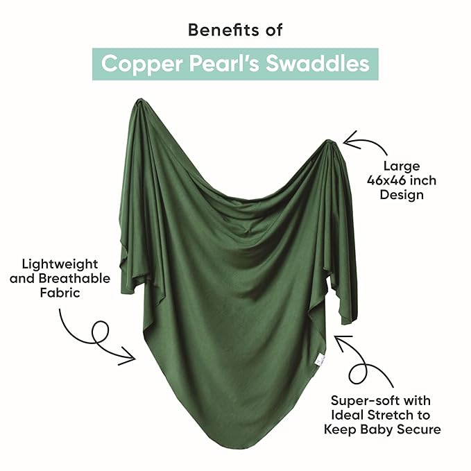 Copper Pearl Baby Swaddle Blanket - Premium Knit Baby Blanket, Large Soft Stretchy Receiving Blankets for Baby Boy and Girl, Swaddles for Newborn, Infant, and Toddler (Hayden)