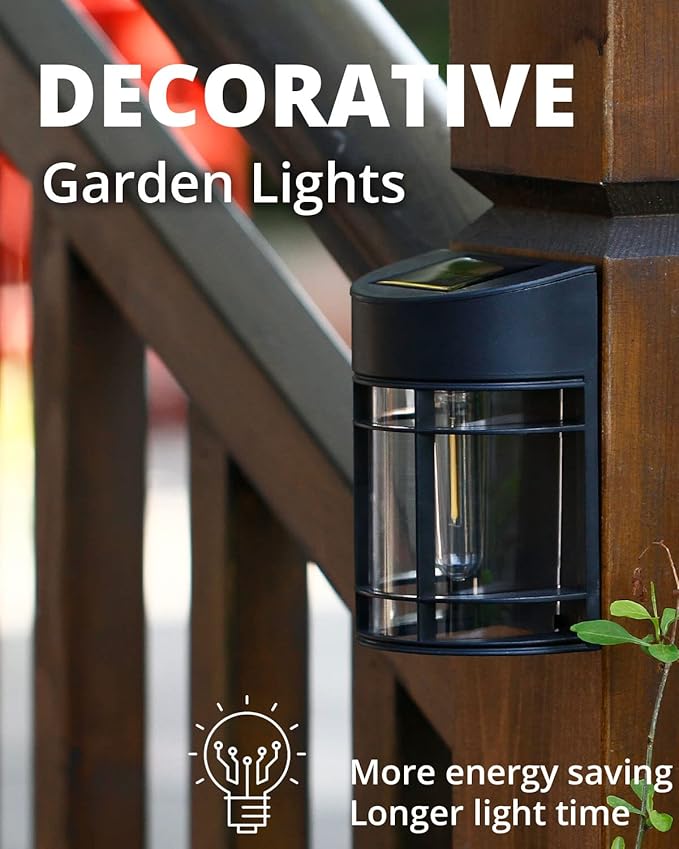 Solar Fence Lights, Upgrade Solar Deck Lights, Waterproof Solar Outdoor Lights