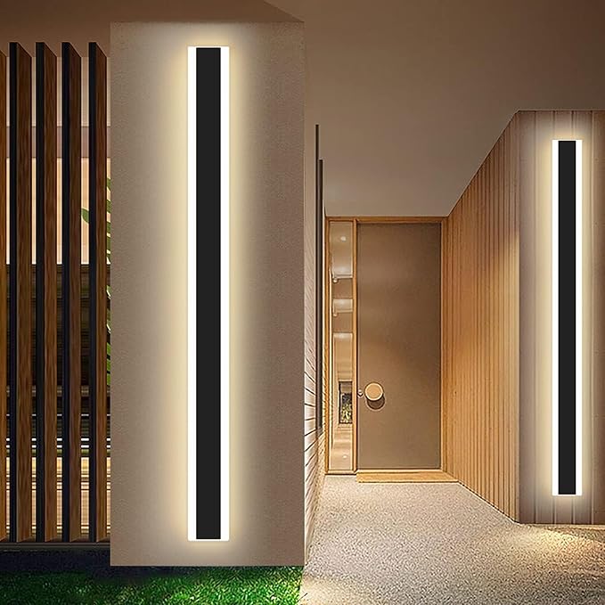 Mikeru Modern Long LED Wall Light, 3000k-6000k Dimmable Outdoor Wall Sconce