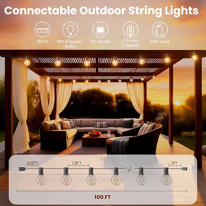 RTTY 100FT All-Purpose Outdoor String Lights