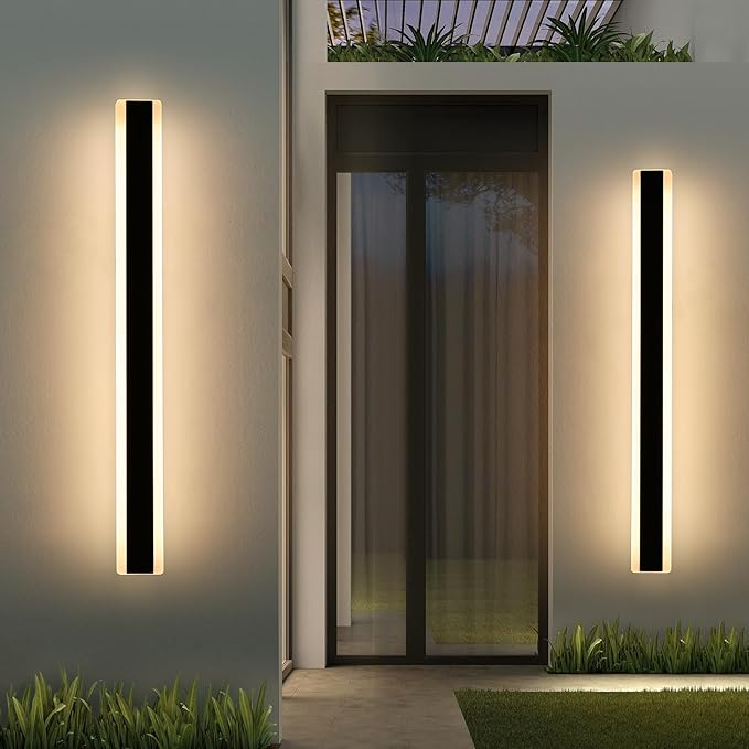 Mikeru 2Pack 57inch Outdoor Wall Light Fixtures, 3000/4500/6000K 3 Color Modern