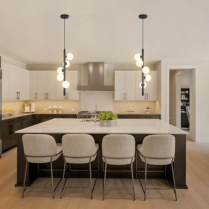 Black Pendant Lights Kitchen Island 5 Light Milk Glass Pendant Light Mid
