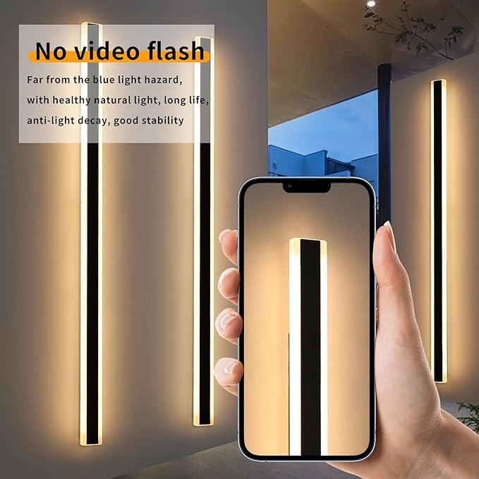 Mikeru 2pack 71inch Outdoor Wall Light Fixtures, 10%-100% Dimmable Outdoor Wall