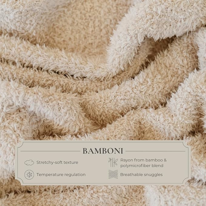 SARANONI Bamboni Luxury Throw Blanket | Oversized Super Soft Plush Home Decorative Comfy Blankets for Couch or Bed | Olive - X-Large 60” x 80”
