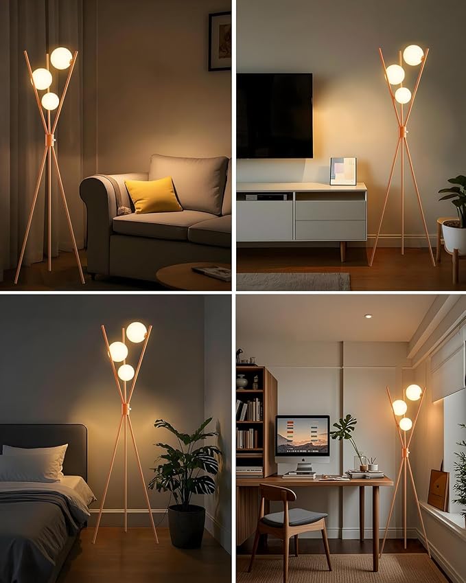 Lightdot Globe Standing Lamps Stepless Dimmable Tripod Floor Lamp