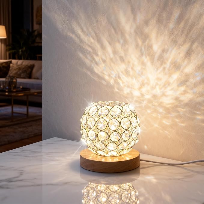 Crystal Mood Table Lamp, Small Decorative Sphere Light