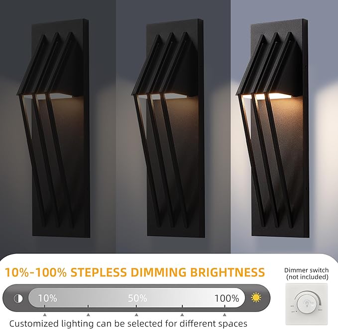 Hyunbae Outdoor Wall Sconce, 17.7inch Modern Exterior Lighting Fixture